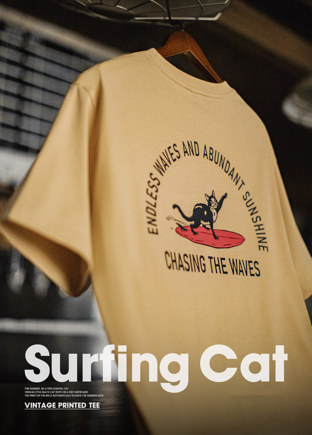 American Retro Back Foaming Printed Heavy Ginger Creative Men's T-Shirt - Harmony Gallery