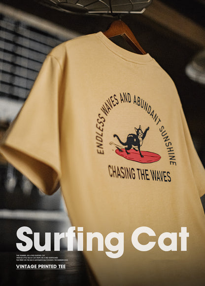 American Retro Back Foaming Printed Heavy Ginger Creative Men's T-Shirt - Harmony Gallery