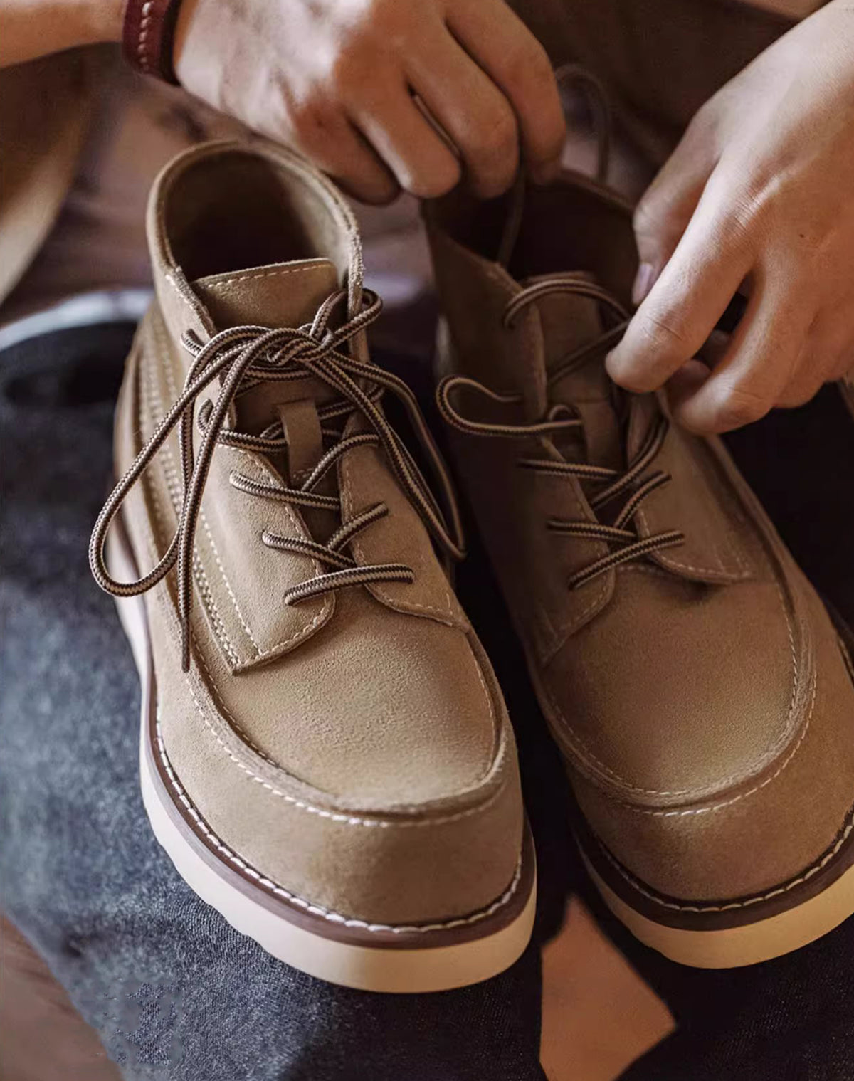 American Retro Work Casual Outdoor Mid-High Suede Leather Men's Boot - Harmony Gallery