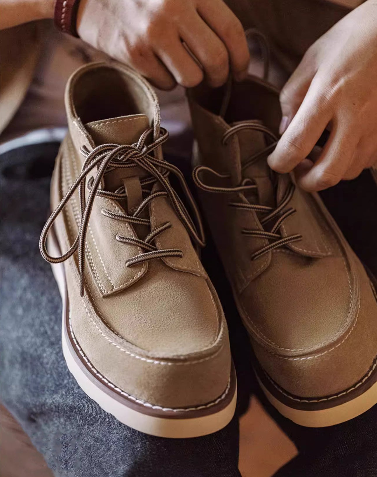 American Retro Work Casual Outdoor Mid-High Suede Leather Men's Boot - Harmony Gallery