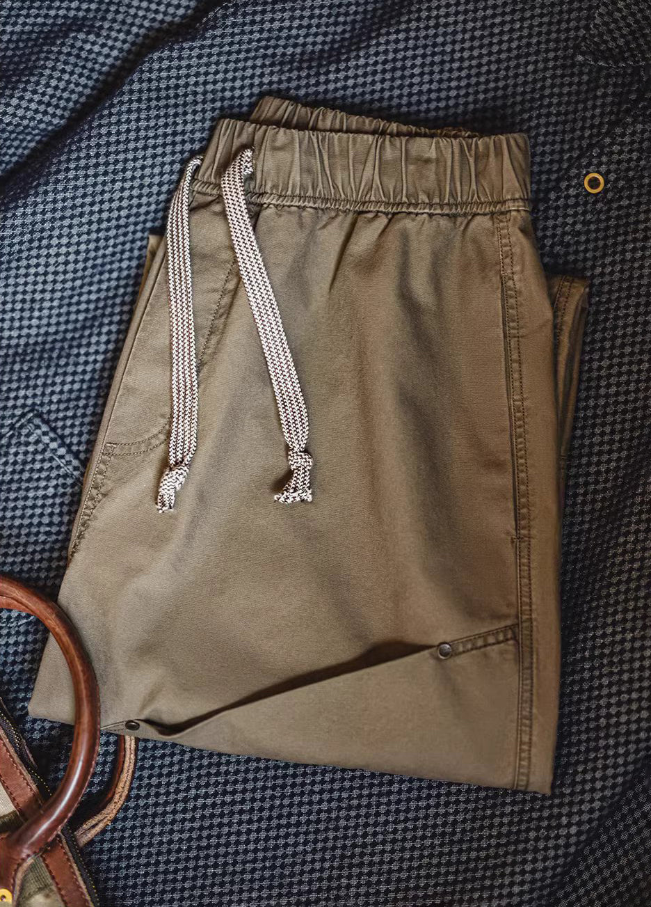 American Retro Large Pocket Vibe Loose Elastic Waist Men's Trousers - Harmony Gallery