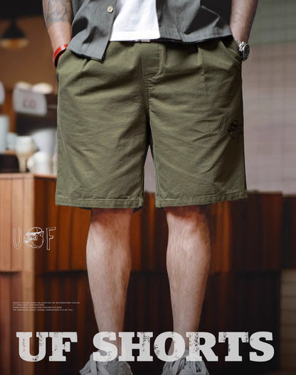 American Retro Graffiti Printed Pure Cotton Half-Length Men's Shorts - Harmony Gallery