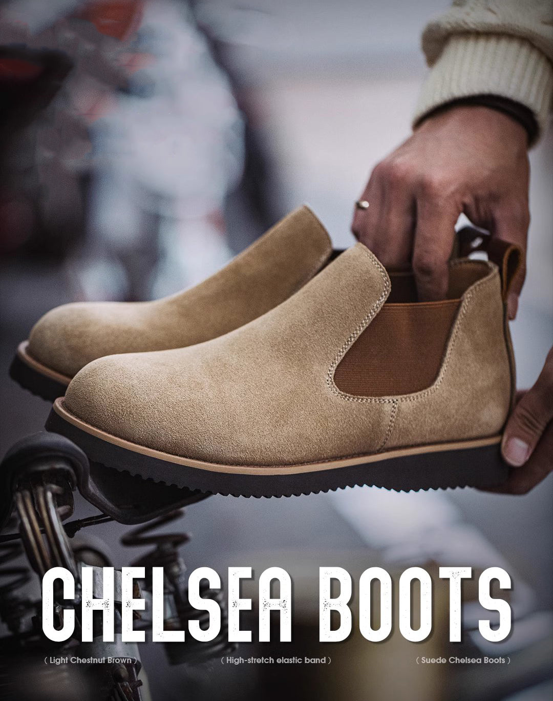Chelsea Retro Winter One-Step Cow Suede Leather Men's Boot - Harmony Gallery
