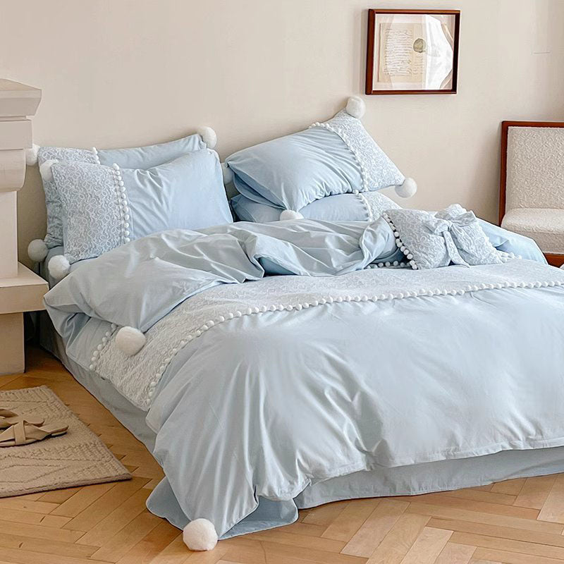 French Princess Pure Cotton Quilt Lace Four-Piece Bed Set - Harmony Gallery