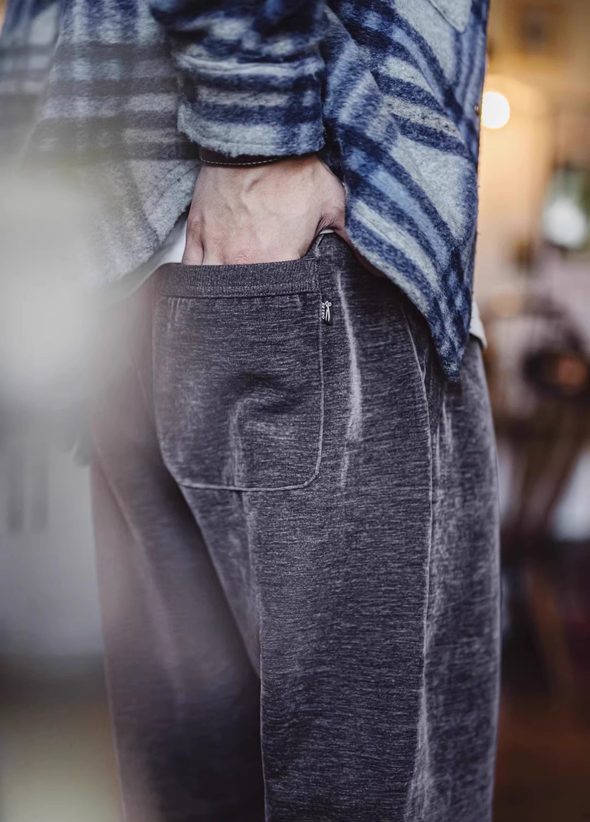 American Retro Double-Sided Snowflake Velvet Drape Sweatpants Warm Men's Trousers - Harmony Gallery