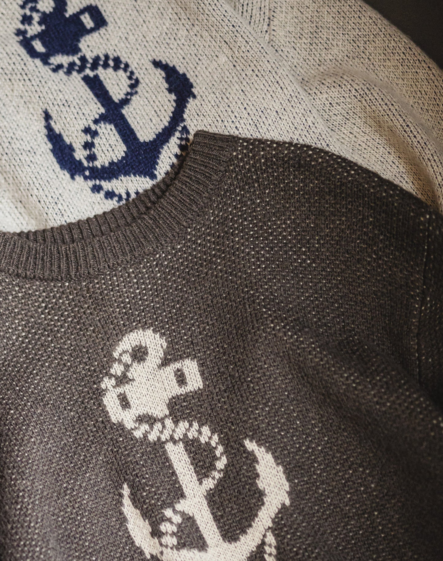 American Retro Knitted Anchor Jacquard Vintage Pullover Men's Sweater - Harmony Gallery