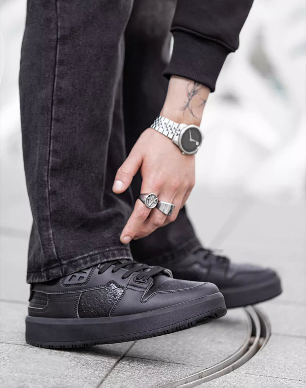 American Crushed Ice Small Thick-Soled Cracked Men's Casual Shoes - Harmony Gallery