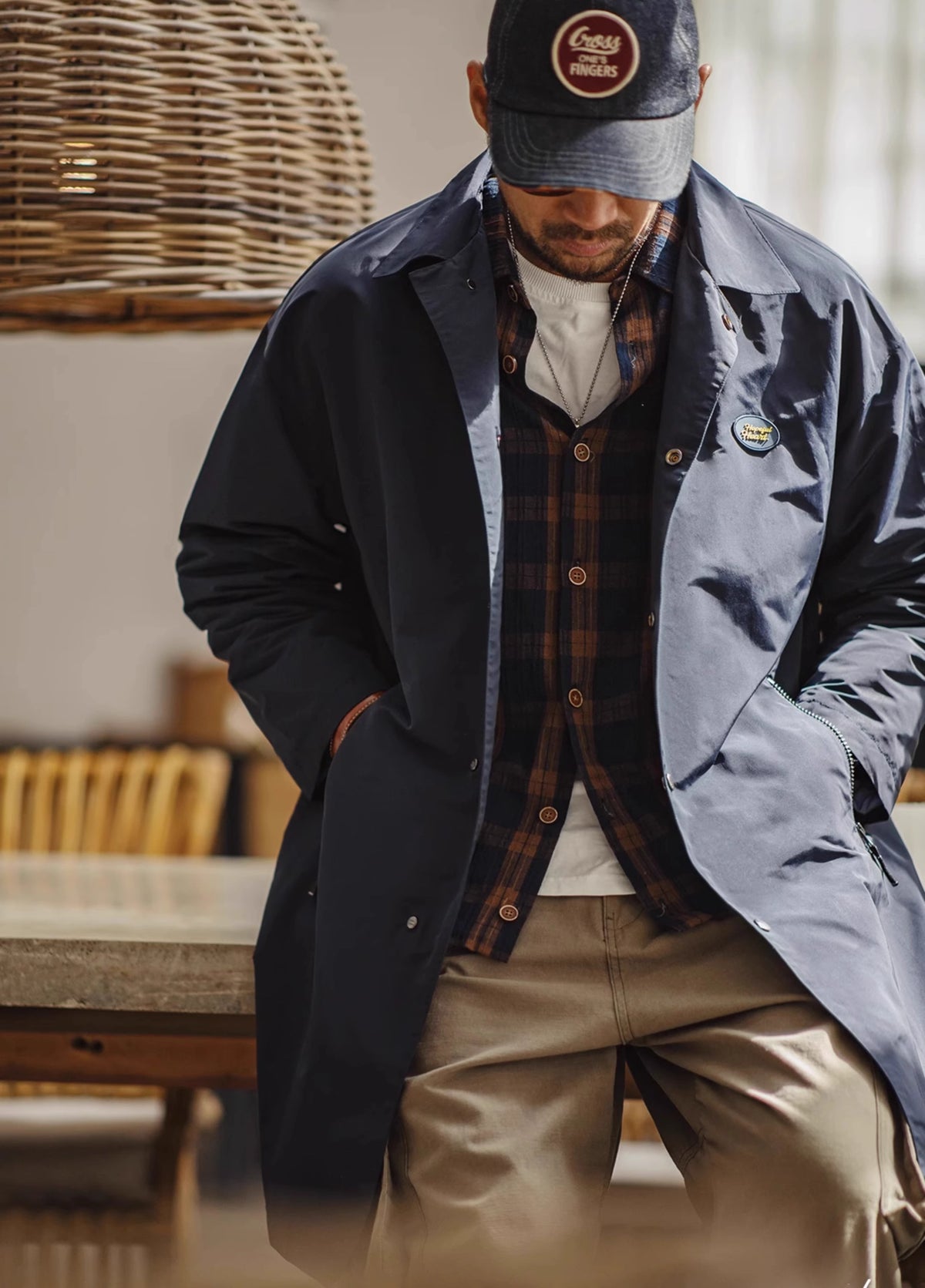 American Retro Teflon Three-Proof Lapel Windbreaker Men's Jacket - Harmony Gallery