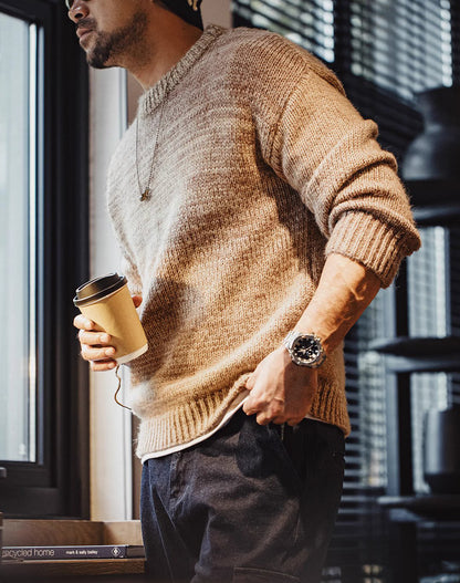 American Retro Striped Maillard Pullover Blended Men's Sweater - Harmony Gallery