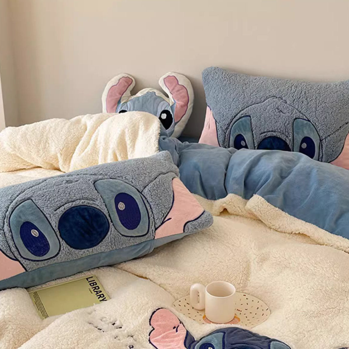 Cute Washed Cotton Disney Stitch Four-Piece Bed Set - Harmony Gallery