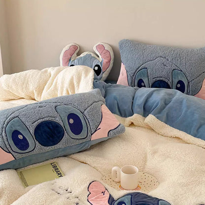 Cute Washed Cotton Disney Stitch Four-Piece Bed Set - Harmony Gallery