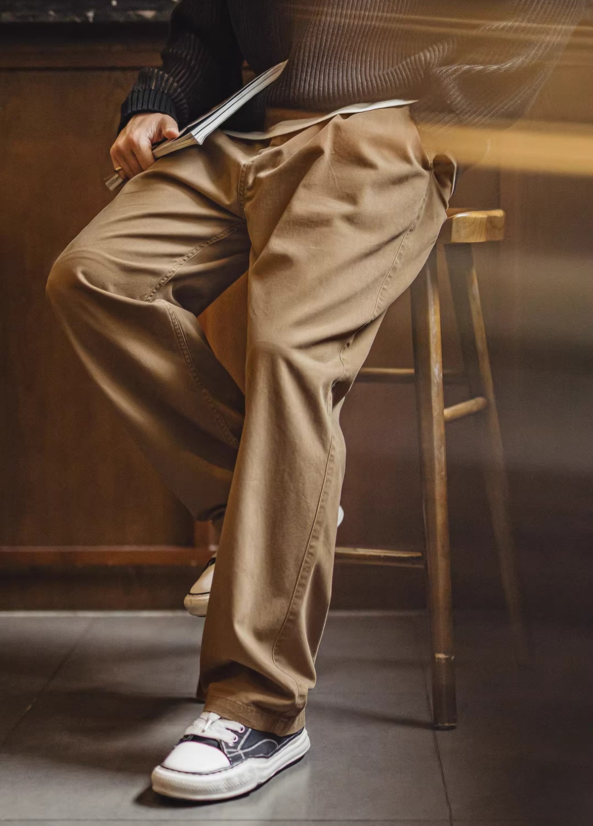 American Retro Lumberjack Casual Loose Straight Cotton Long Men's Trousers - Harmony Gallery