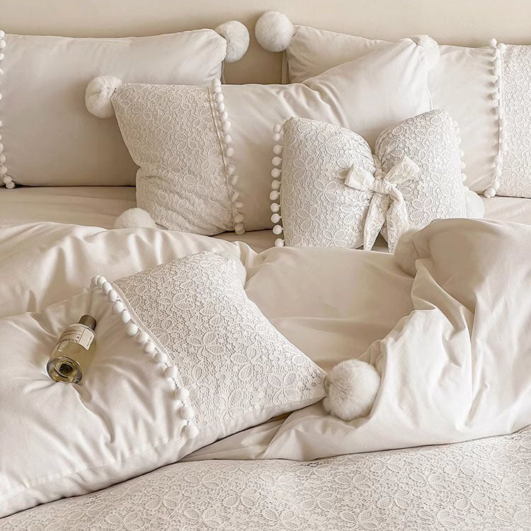 French Princess Pure Cotton Quilt Lace Four-Piece Bed Set - Harmony Gallery