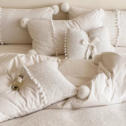 French Princess Pure Cotton Quilt Lace Four-Piece Bed Set - Harmony Gallery
