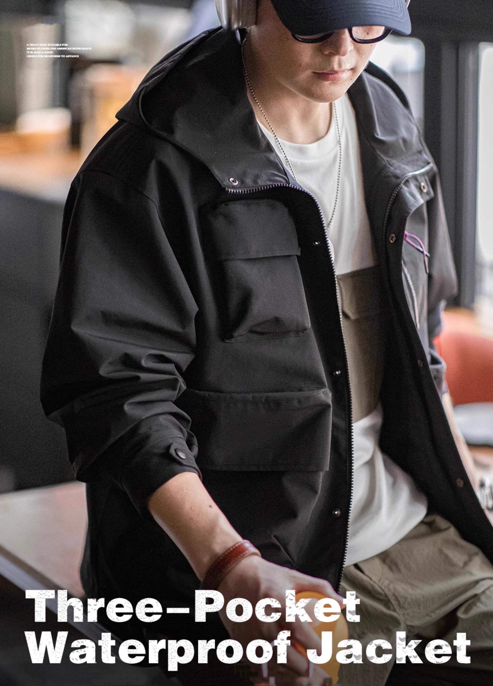 American Multi-Pocket Functional Outdoor Silhouette Sports Men's Jacket - Harmony Gallery