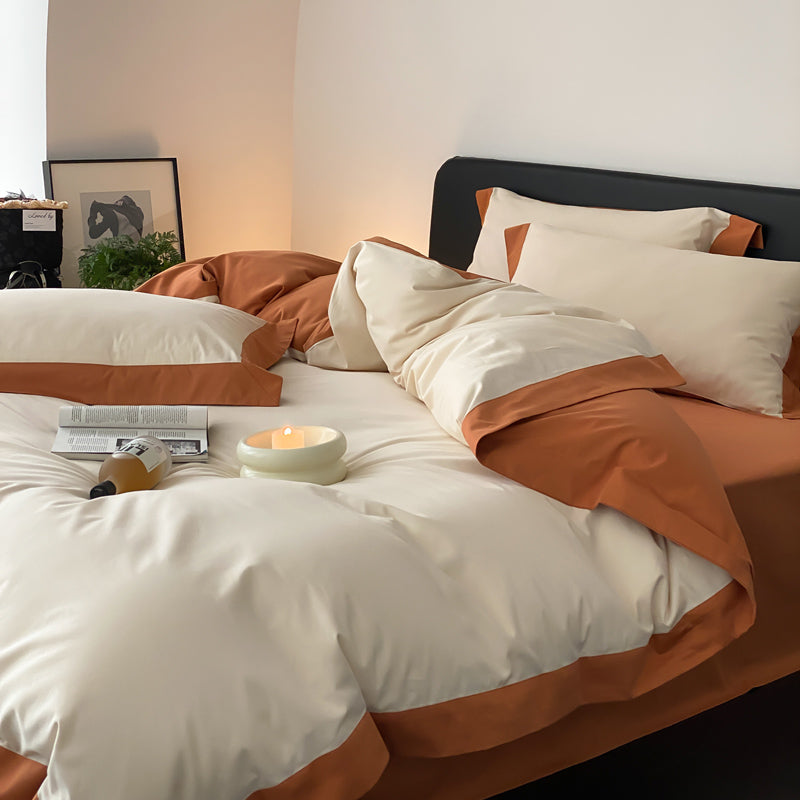 Light Luxury Pure Cotton Brushed Four-Piece Thickened Bed Set - Harmony Gallery
