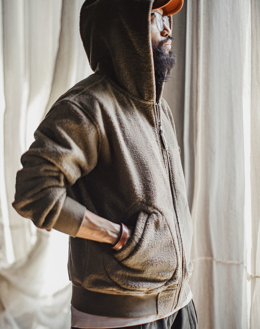 American Retro Fleece Cardigan Hoodie Thickened Warm Fleece Men's Jacket - Harmony Gallery