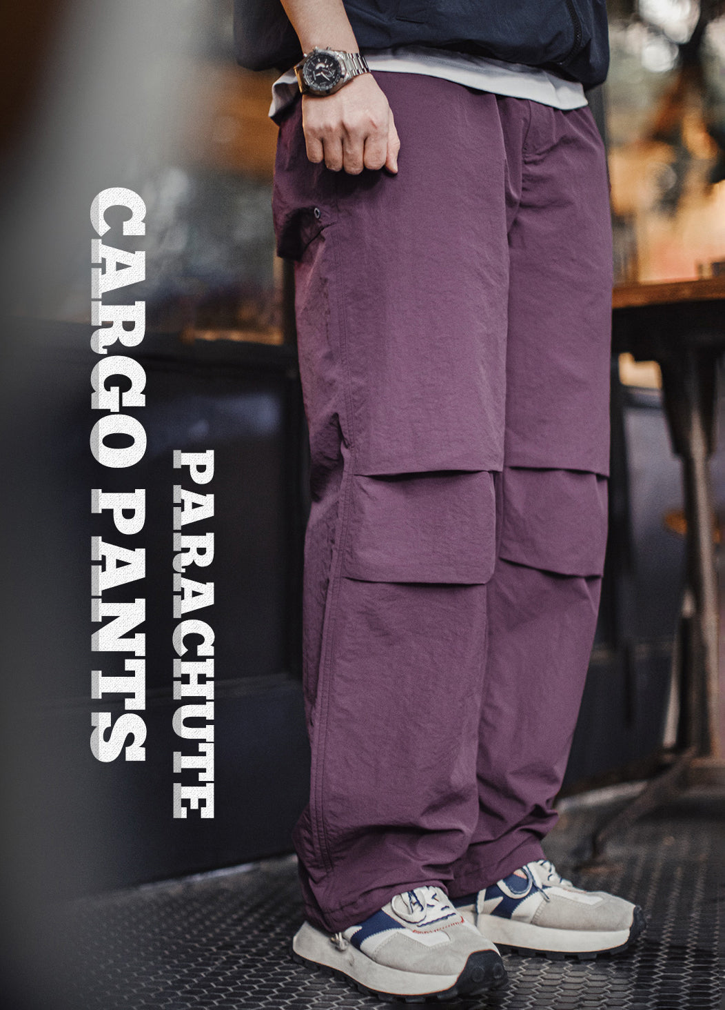 American Retro 3D Pleated Paratrooper With Drawstring Thin Straight Men's Trousers - Harmony Gallery