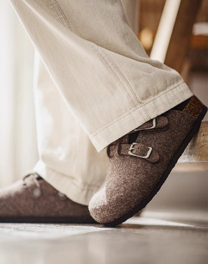 American Wool Felt Thickened Slip-On Outer Wear Cork Bottom Men's Sandal - Harmony Gallery