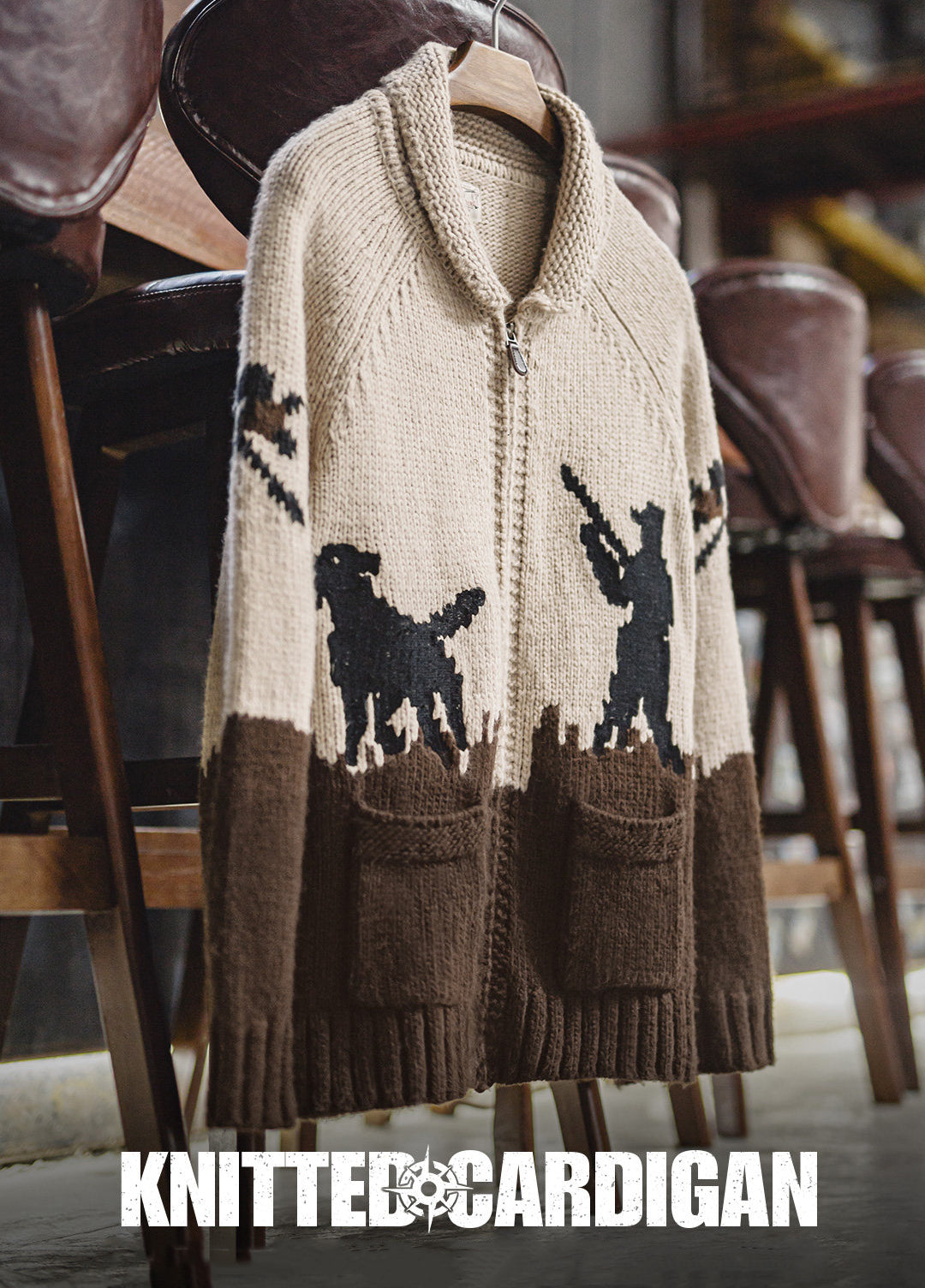 American Retro Embroidered Shawl Collar Cardigan Old Money Men's Jacket - Harmony Gallery