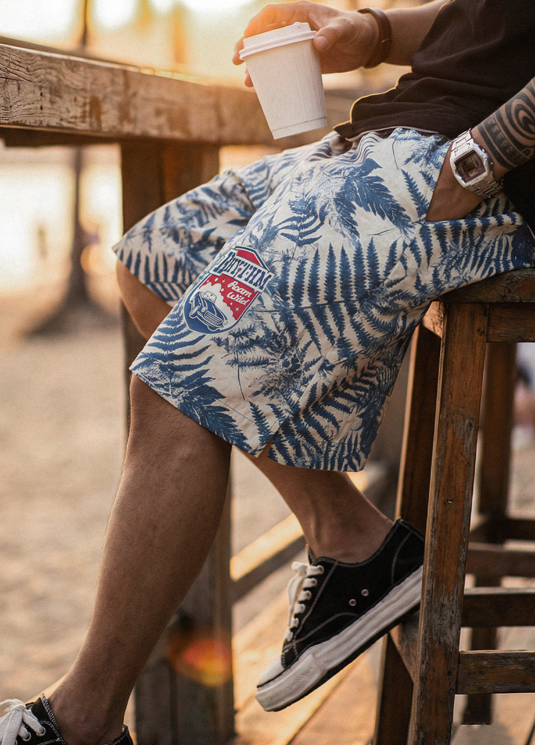 American Printed Beach Loose Fitting Lightweight Perfect Men's Shorts