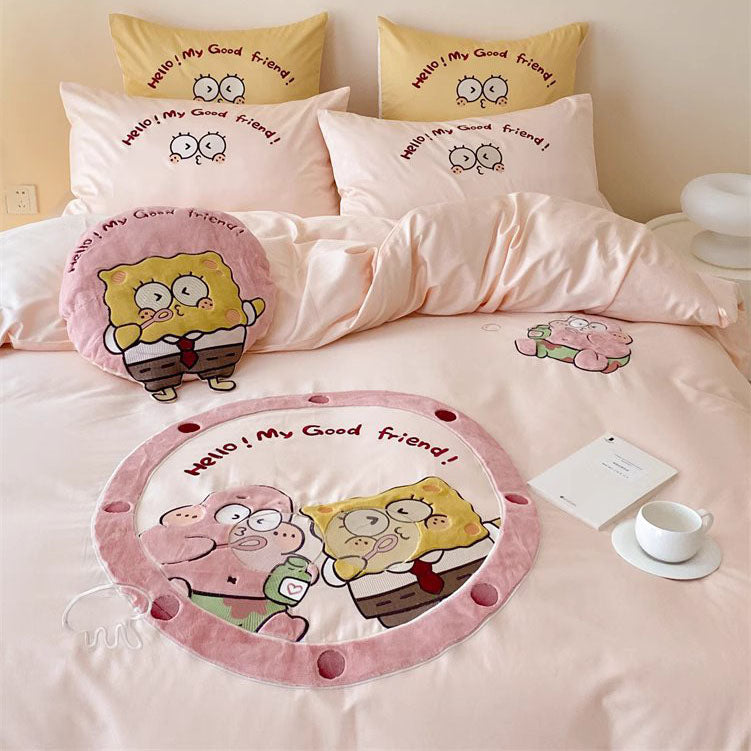Cute SpongeBob SquarePants Pure Cotton Four-Piece Bed Set - Harmony Gallery
