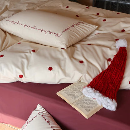 Sweet Love Brushed Four-Piece Pure Cotton Towel Embroidered Bed Set - Harmony Gallery