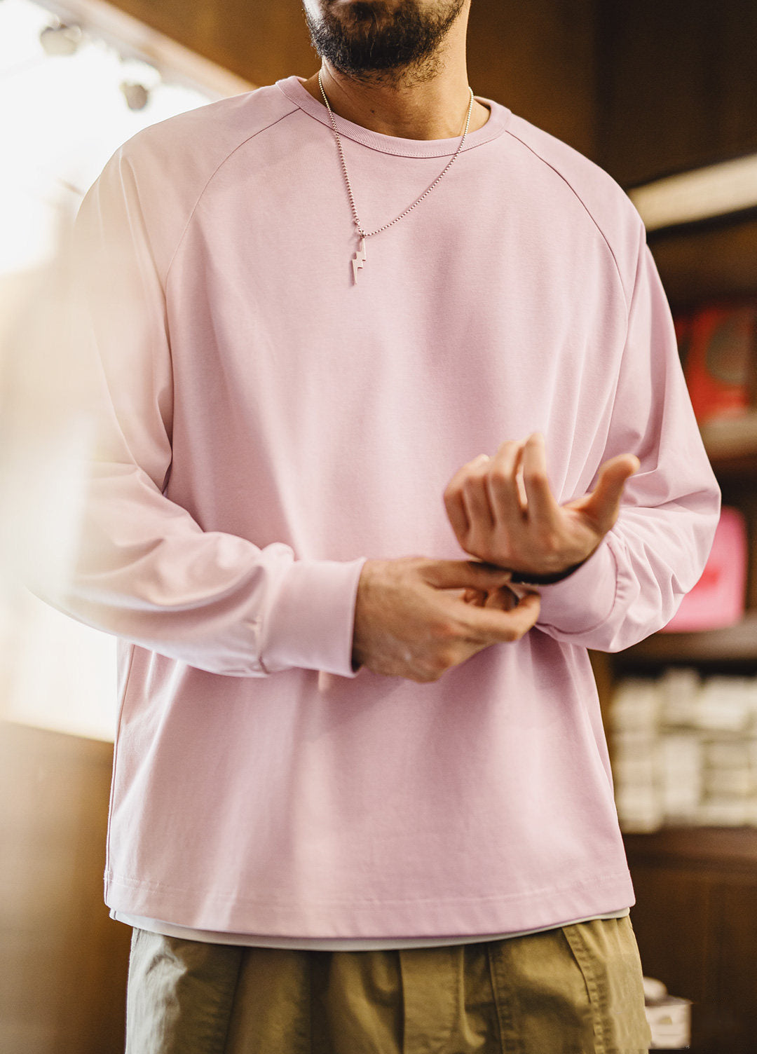 American Vintage White High-Quality Basic Inner Layer Men's Sweater