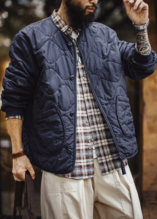 American Quilted M65 Cotton Short Thin With Lining Base Baseball Men's Jacket