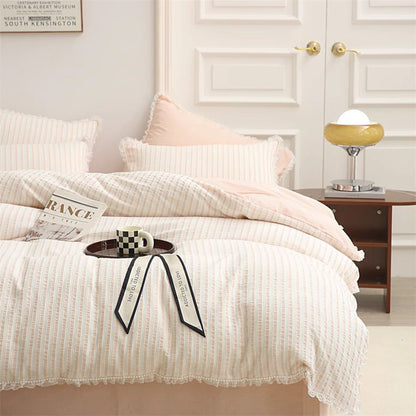 Ins Fairy Princess Sleeping Cotton Washed Four-Piece Bed Set - Harmony Gallery