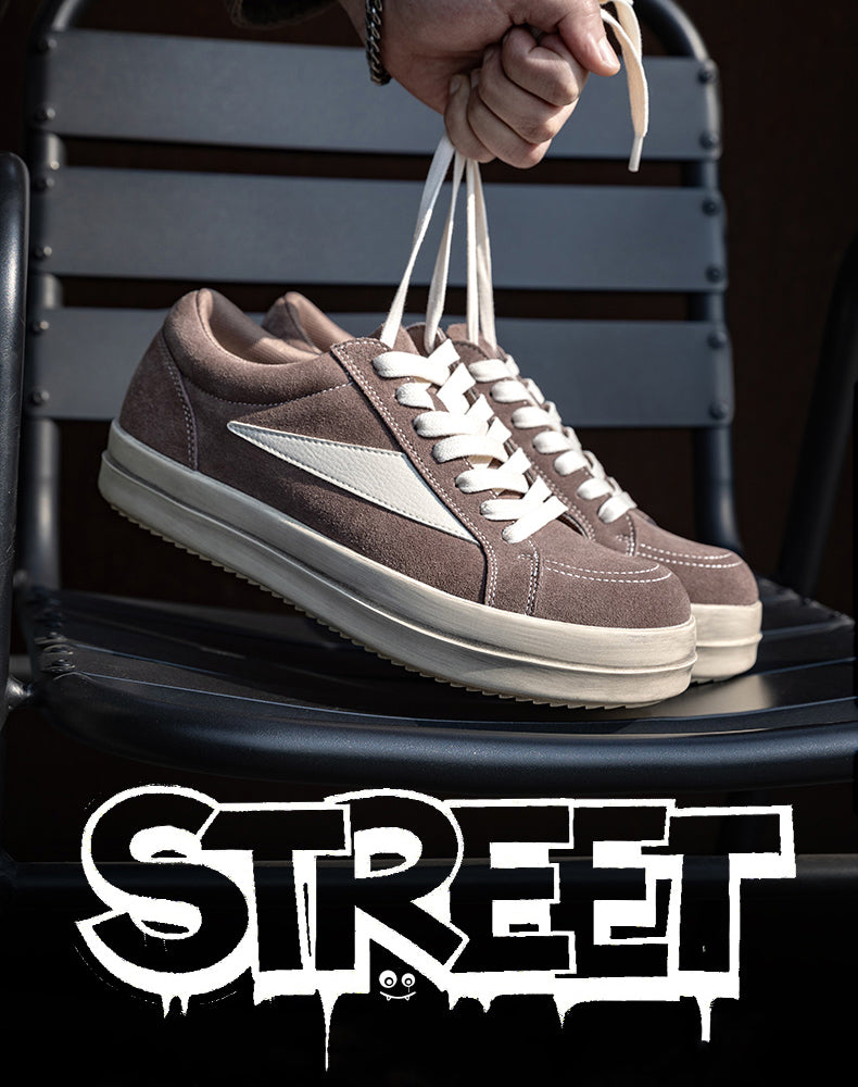 American Retro Suede Brown Thick-Soled Sports Men's Casual Shoes - Harmony Gallery