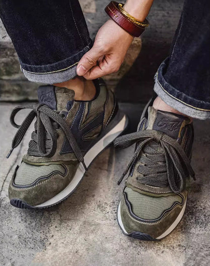 Jogging Retro Green Ghost Thick-soled Breathable Men's Sports Shoes - Harmony Gallery