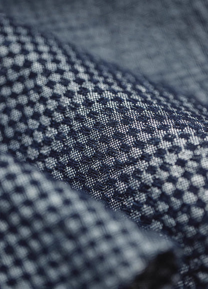 American Retro Checkerboard Plaid Denim Lapel Long-Sleeved Men's Shirt - Harmony Gallery