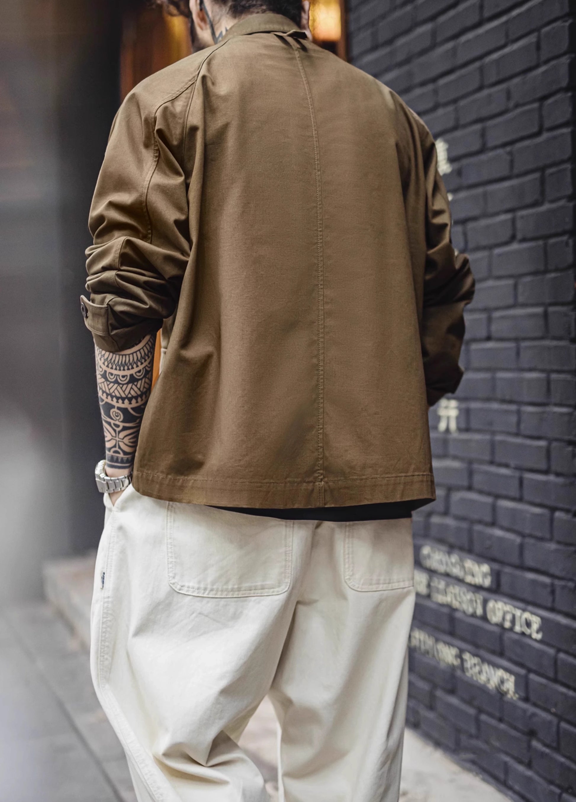American Retro Fire Button Heavy Coat Cotton Canvas Men's Jacket - Harmony Gallery