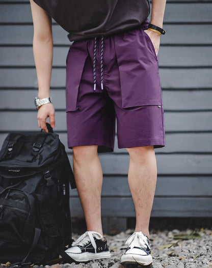 American Retro P44 Woven Large Pocket Straight-Leg Men's Shorts - Harmony Gallery
