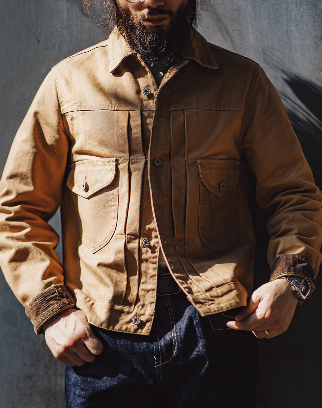 American Retro Western Ranch Maillard Heavy Canvas Men's Jacket - Harmony Gallery