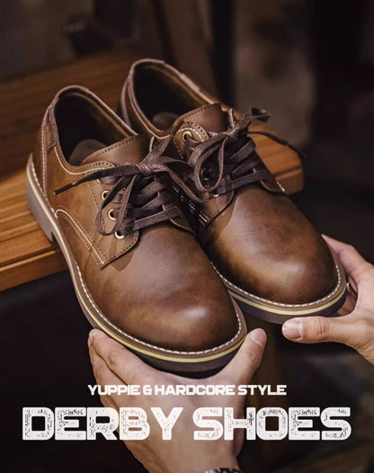 American Retro Derby Large-Toe Formal Leather Men's Dress Shoes - Harmony Gallery