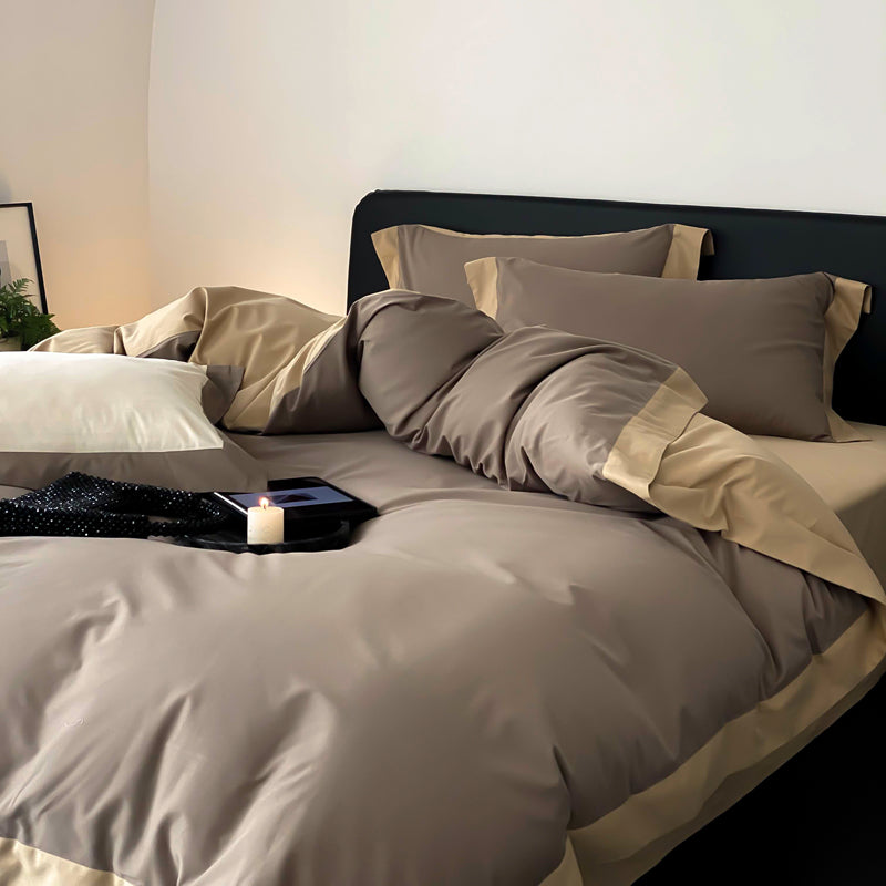 Light Luxury Pure Cotton Brushed Four-Piece Thickened Bed Set - Harmony Gallery
