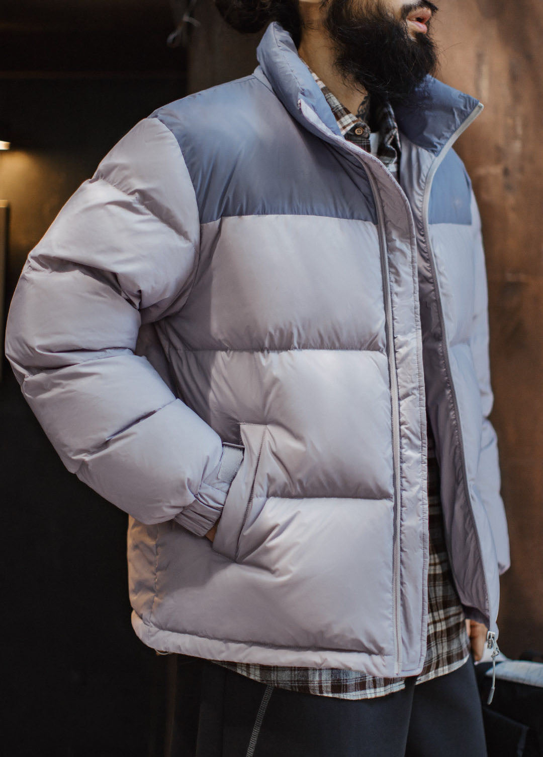 American Retro 90s White Duck Down Bread Warm And Wind proof Men's Jacket - Harmony Gallery