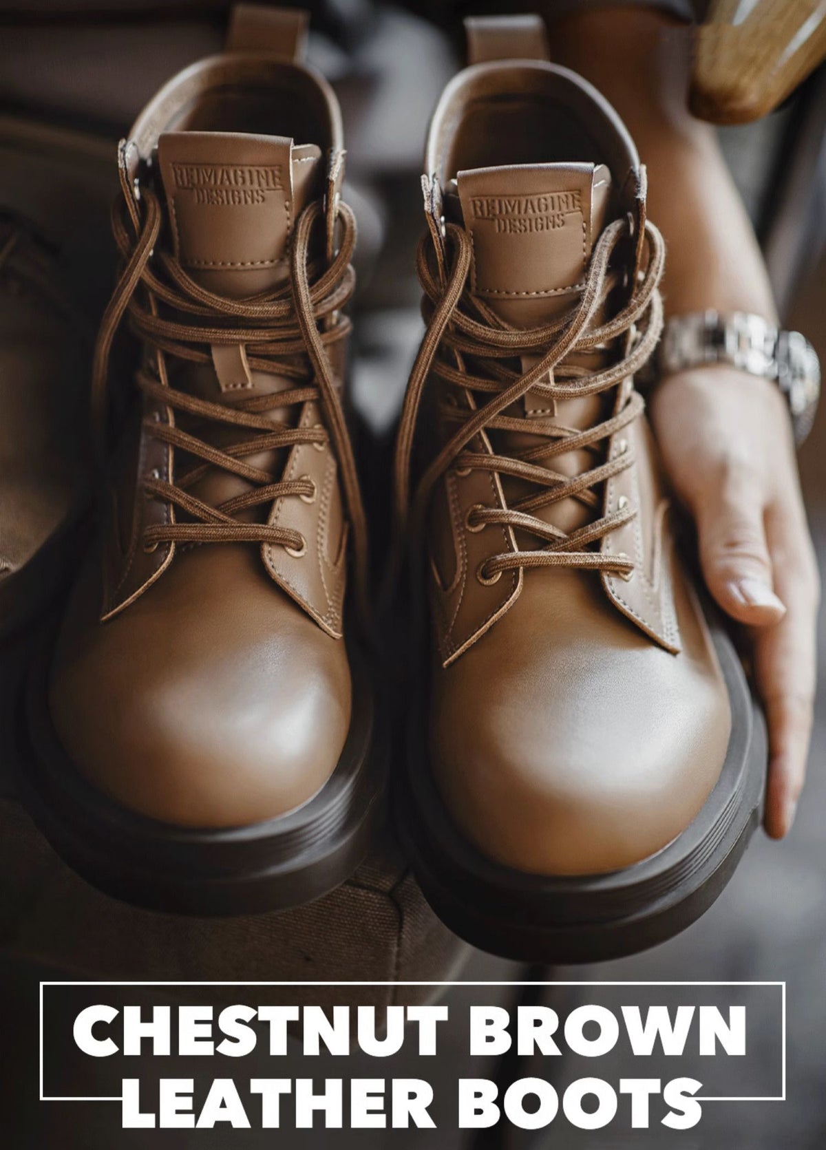 British Retro Chestnut Brown High-End Casual Top Martin Men's Boot - Harmony Gallery