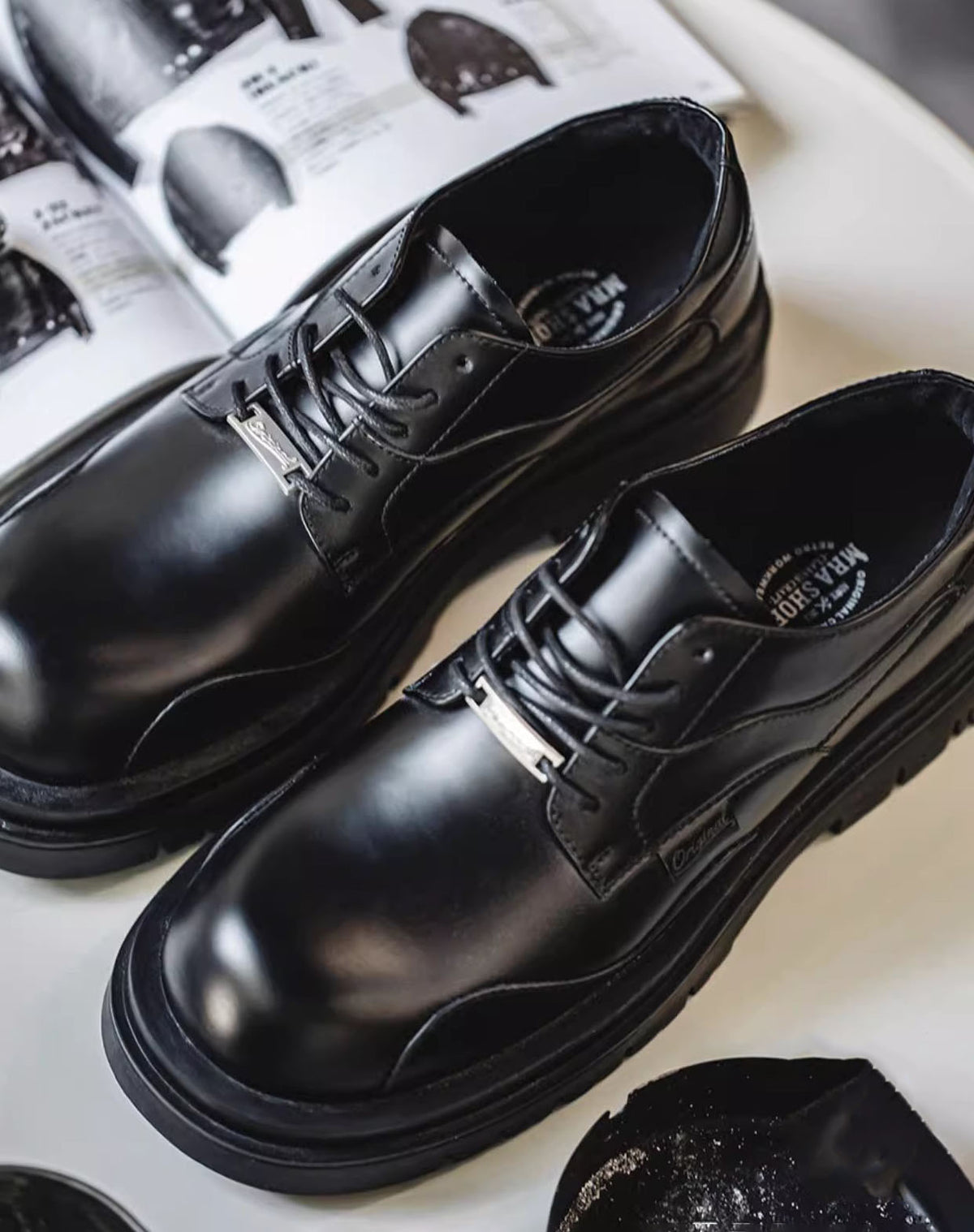 British Hippie Gentleman Derby Martin Work Leather Men's Dress Shoes - Harmony Gallery
