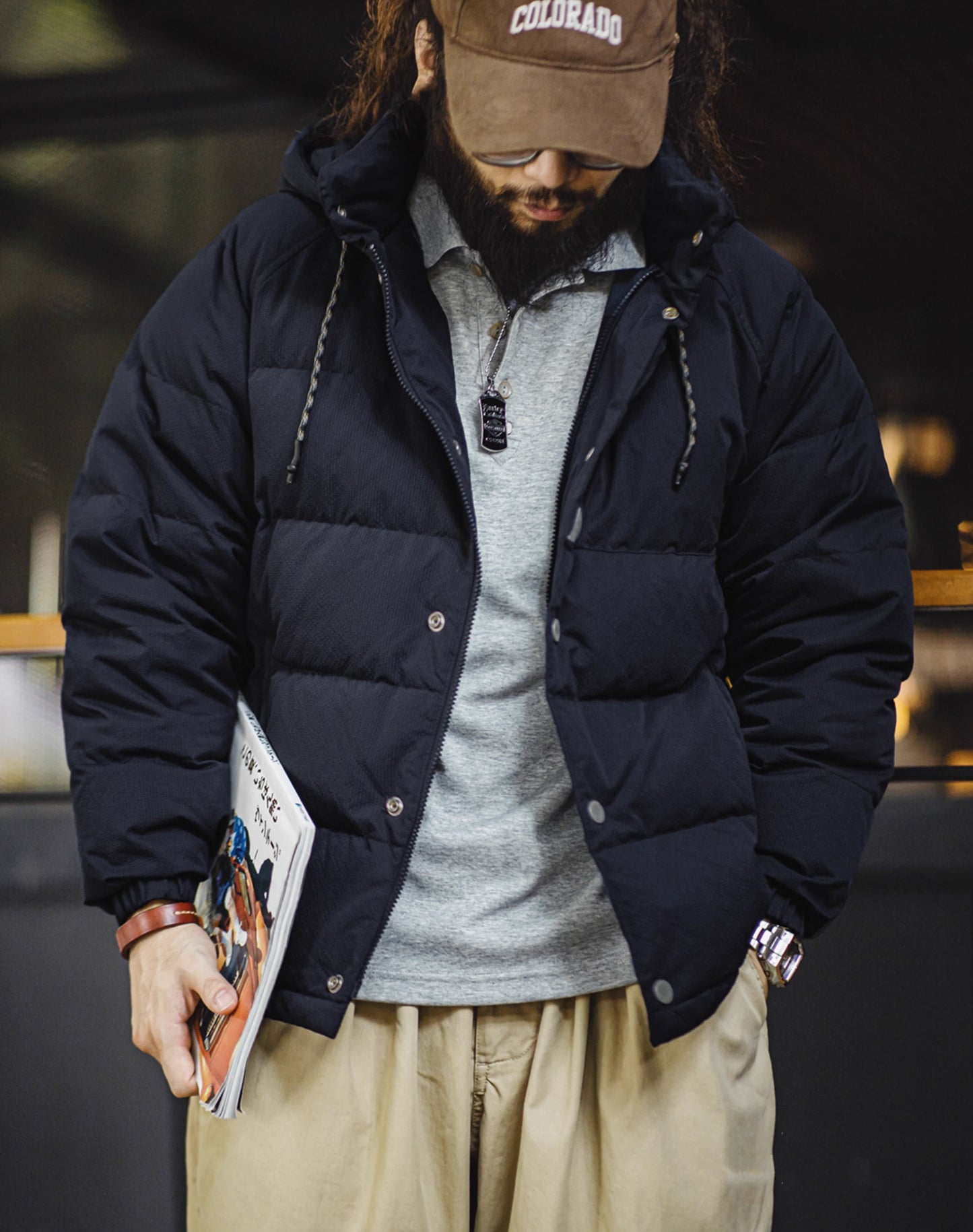 American Retro 90 White Duck Down Hooded Warm Men's Jacket - Harmony Gallery