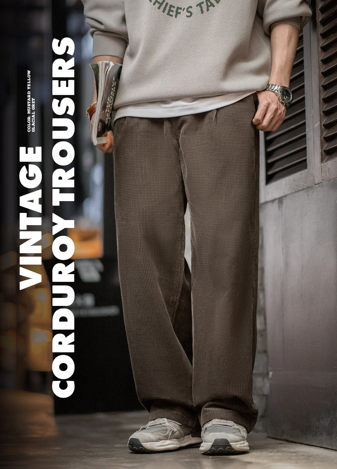 American Retro Corn Corduroy Texture Loose Cotton Straight Men's Trousers - Harmony Gallery