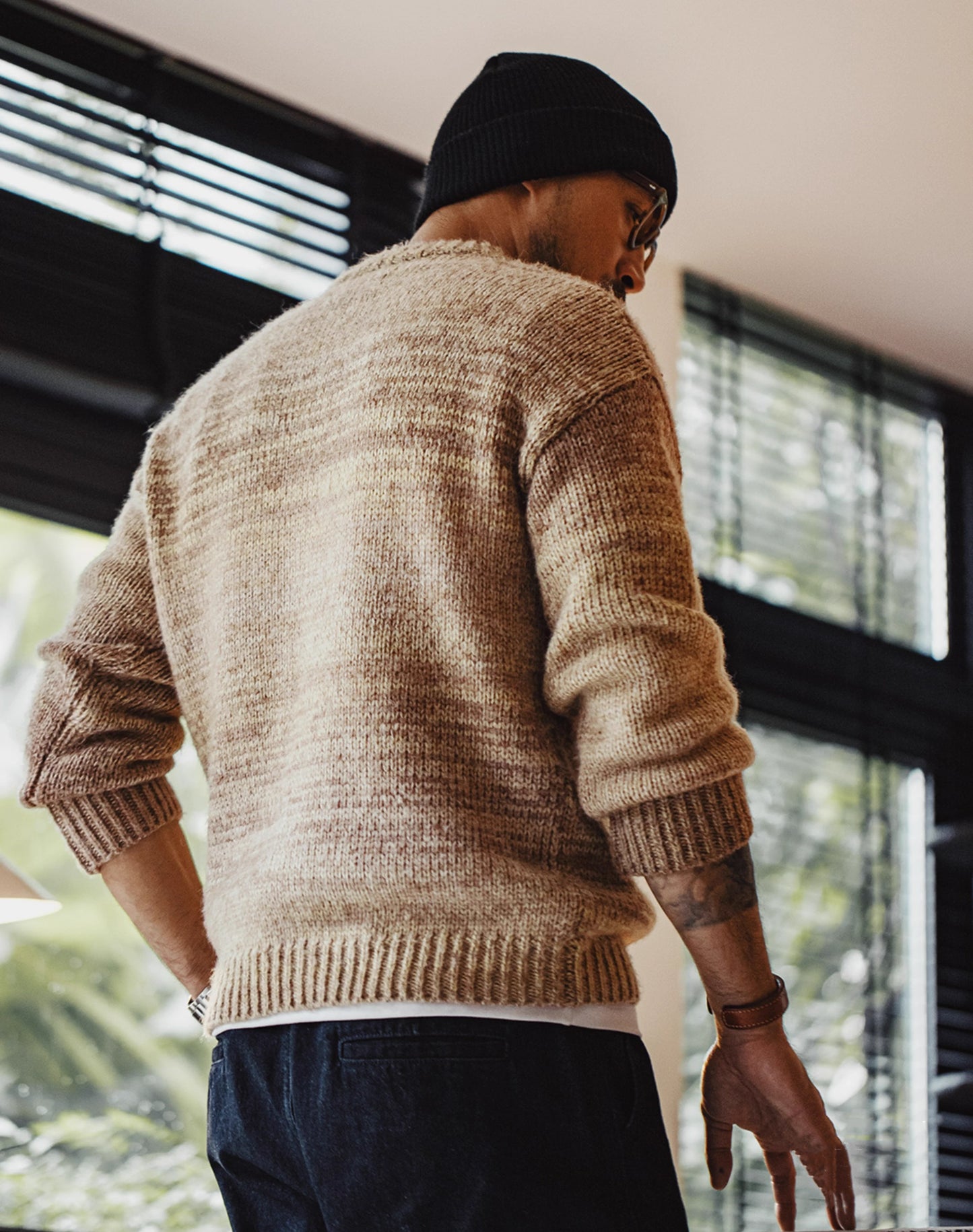 American Retro Striped Maillard Pullover Blended Men's Sweater - Harmony Gallery