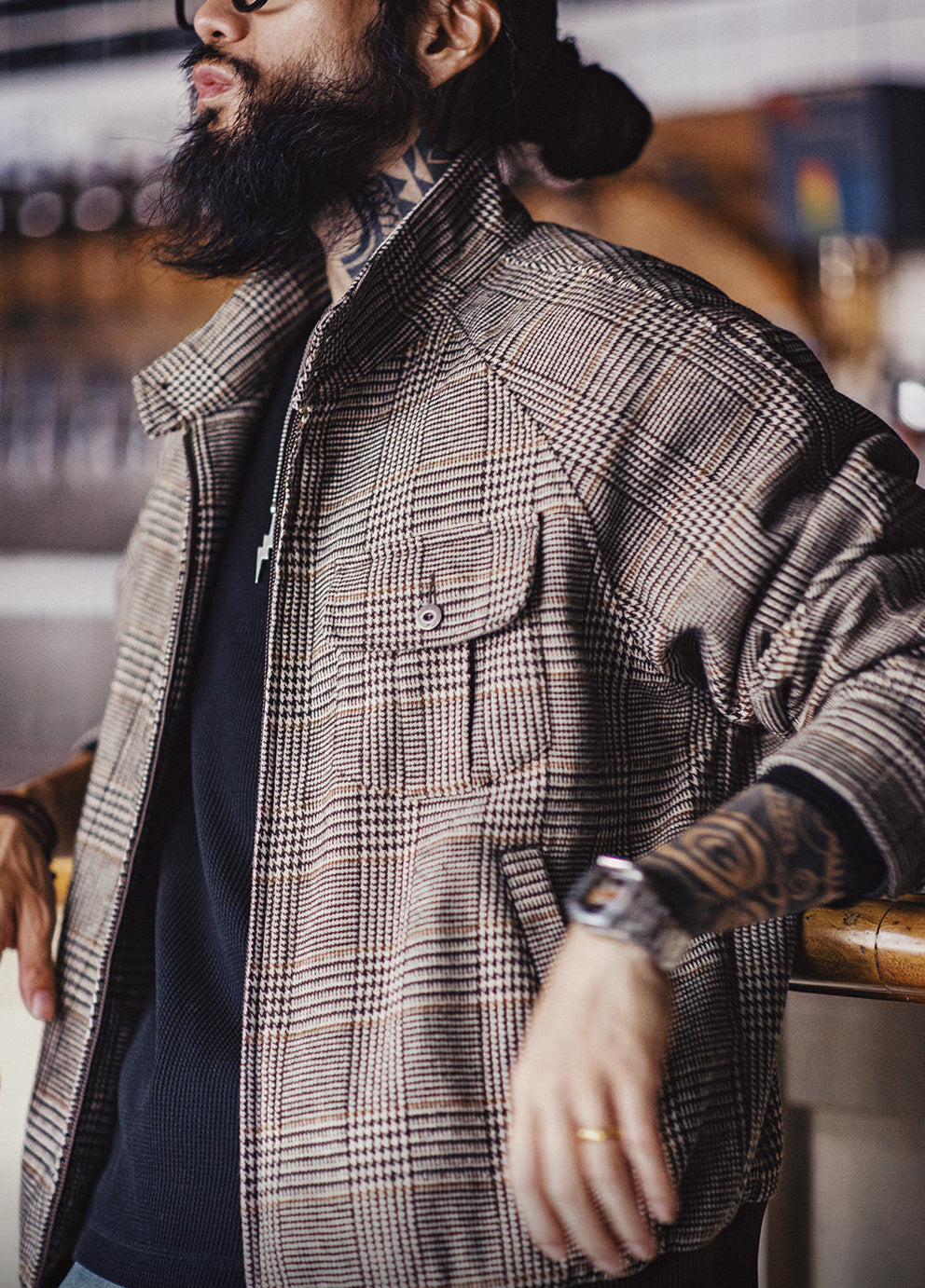 American Houndstooth Harrington G9 Old Money Harrington Men's Jacket