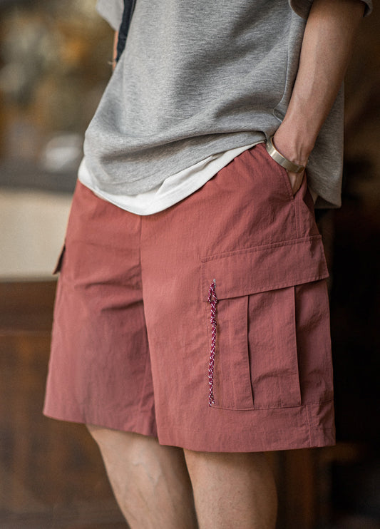 American Retro M65 Mountain Loose Straight Multi-Pocket Thin Men's Shorts - Harmony Gallery