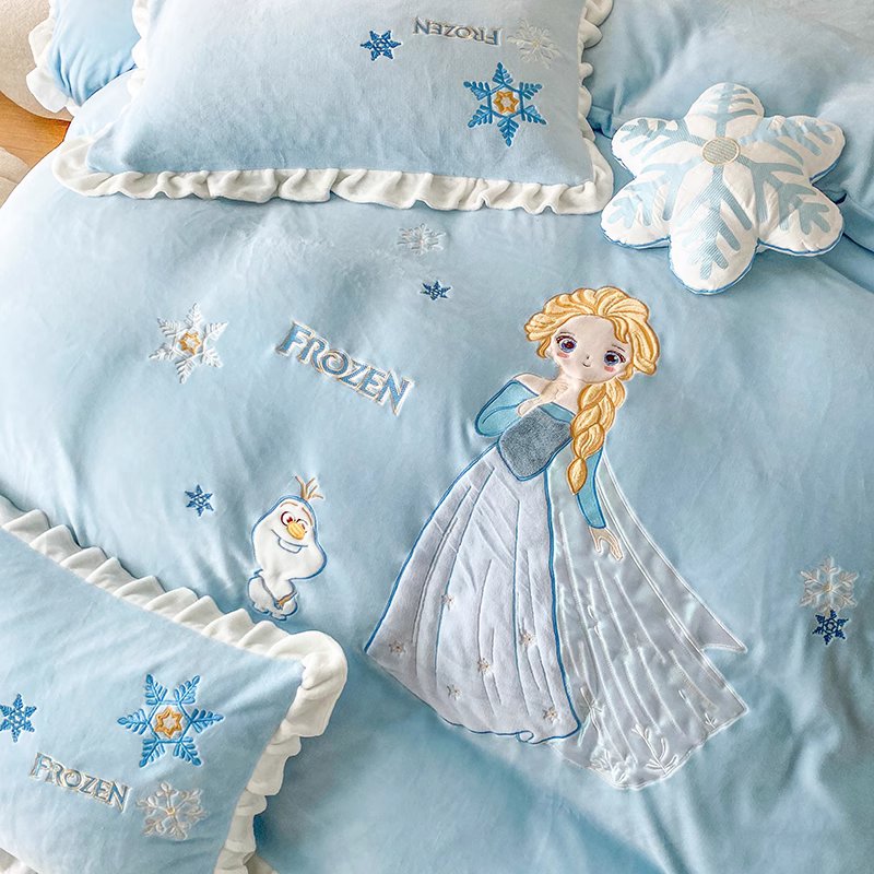 Disney Frozen Princess Elsa Cotton Washed Cotton Four-piece Bed Set - Harmony Gallery
