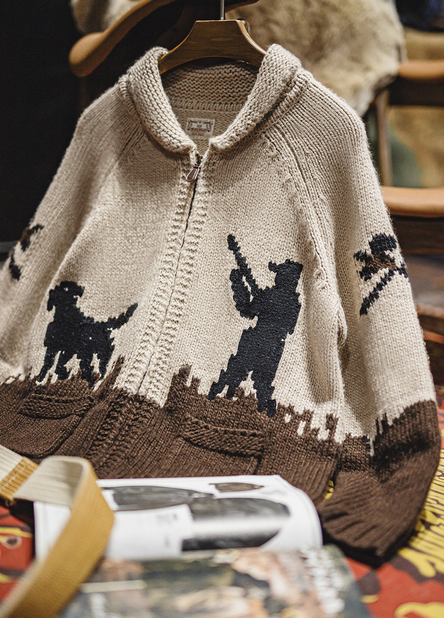 American Retro Embroidered Shawl Collar Cardigan Old Money Men's Jacket - Harmony Gallery