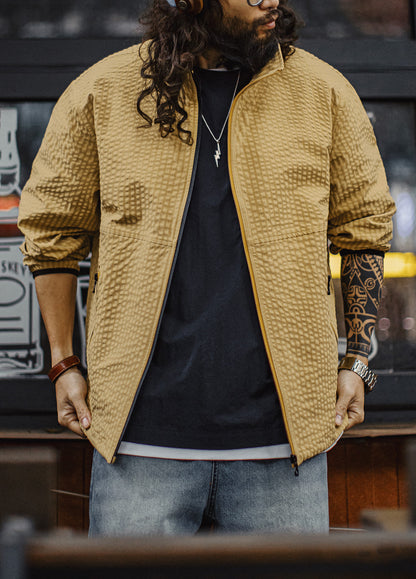 American Outdoor Mountain Texture Breathable Windproof Turmeric Men's Jacket - Harmony Gallery