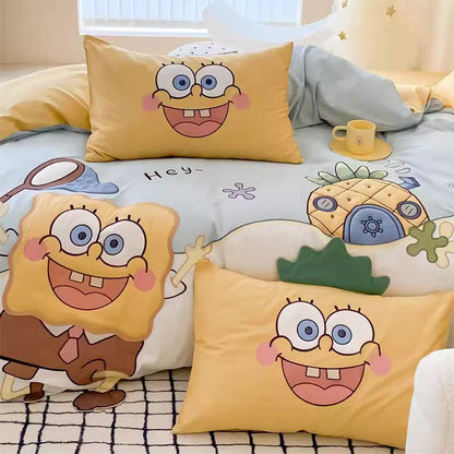 Cute SpongeBob SquarePants Pure Cotton Four-Piece Bed Set - Harmony Gallery
